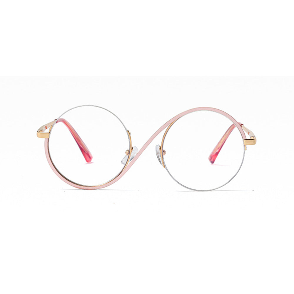 Niche Design Metal Half-Frame Round Glasses Artistic VK2169