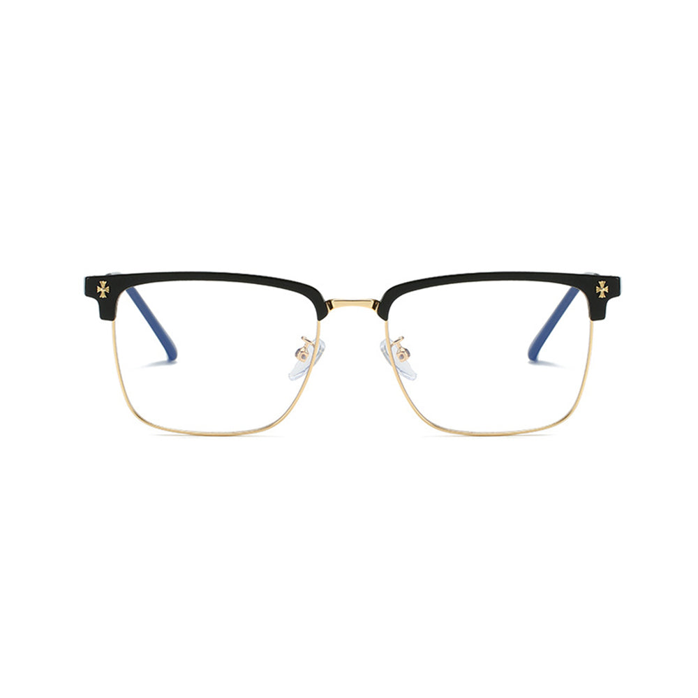 Square Metal Thin Frame Browline Glasses VK2324 display picture 1