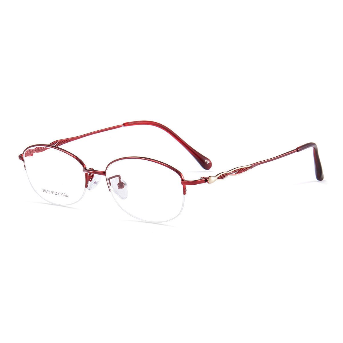 Oval Half Rim Glasses Metal Elegant Reading Glasses for  display picture 1