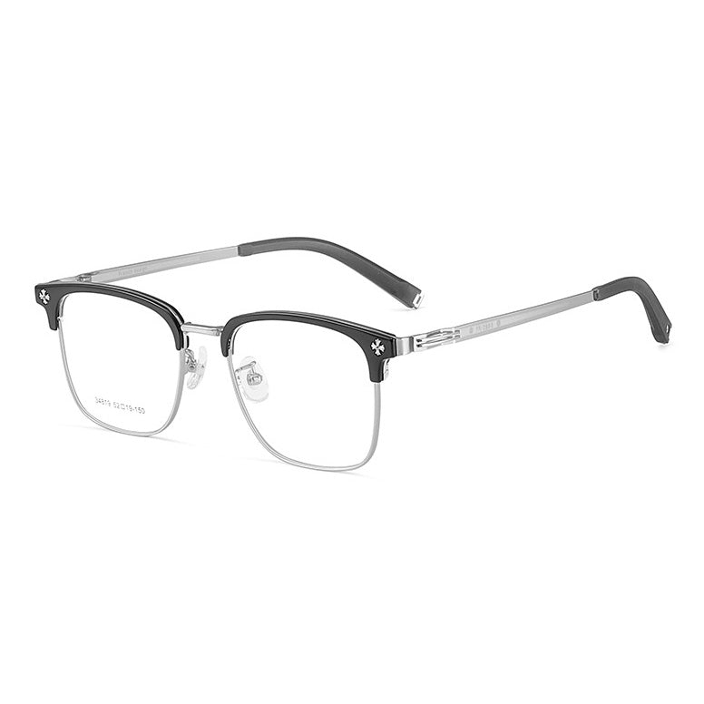 Light Luxury High-Grade Metal Browline Glasses Frame VK2183