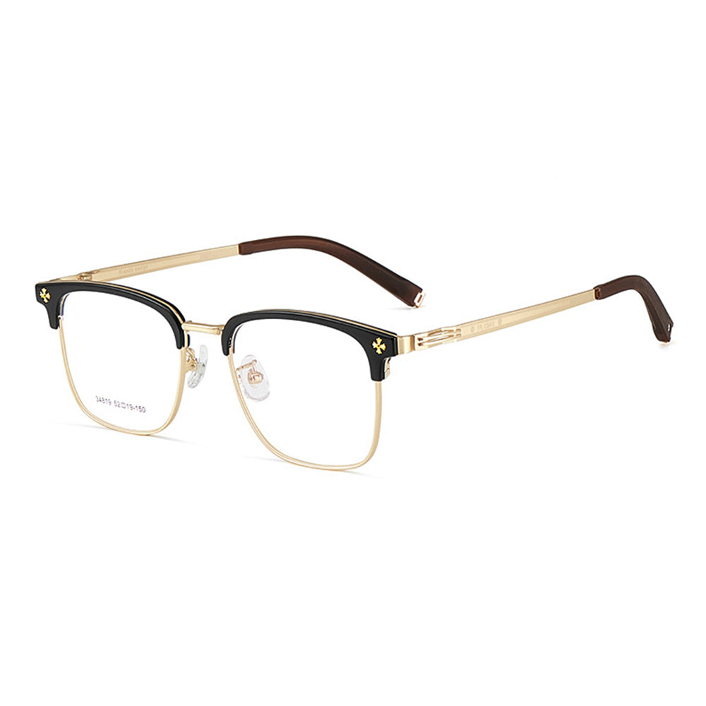 Light Luxury High-Grade Metal Browline Glasses Frame VK2183
