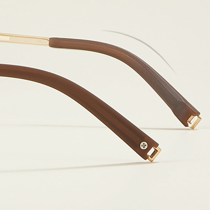 Light Luxury High-Grade Metal Browline Glasses Frame VK2183