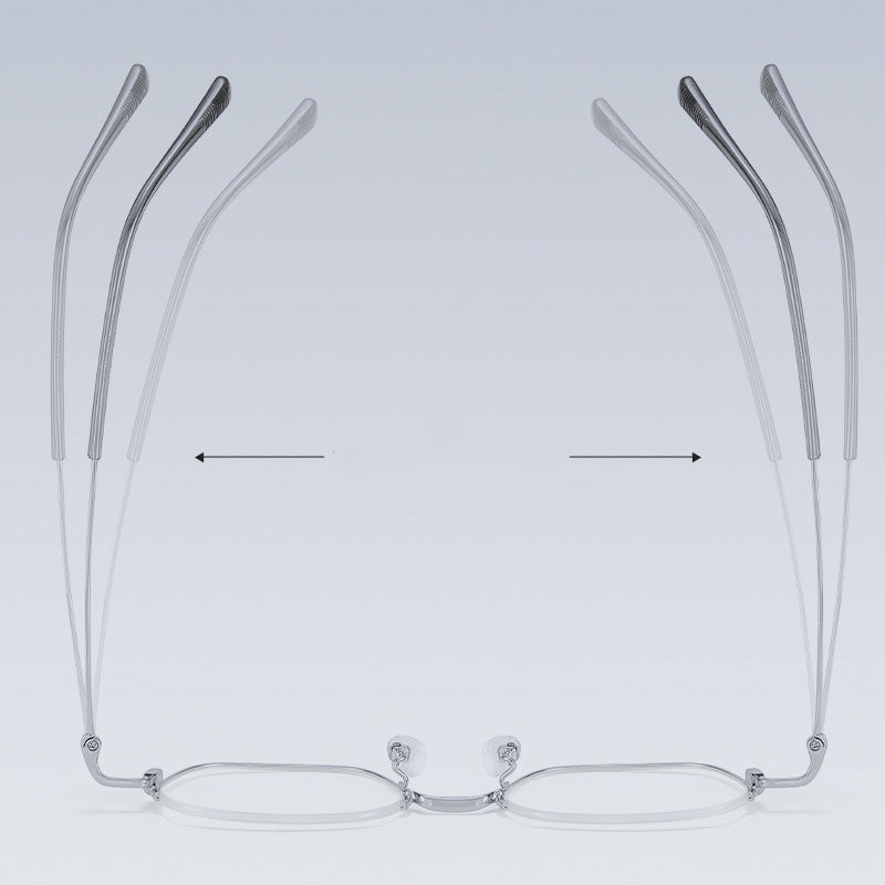 Half Rim Metal Geometric Glasses with Carved Pattern Temples VK2199