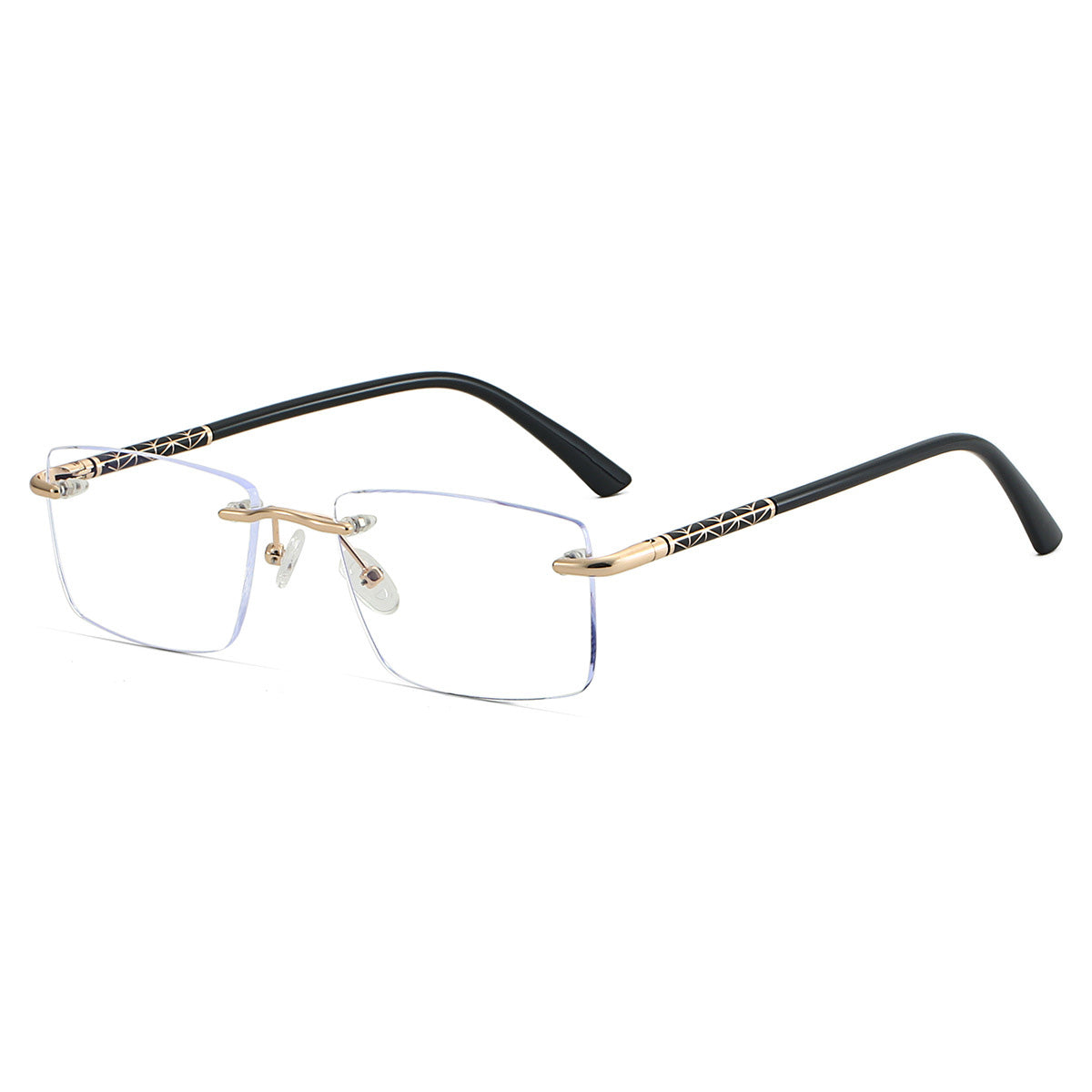 Rimless Metal Business Rectangle Blue Light Blocking Glasses VK2222 Rimless Metal Business Rectangle Blue Light Blocking Glasses VK2222