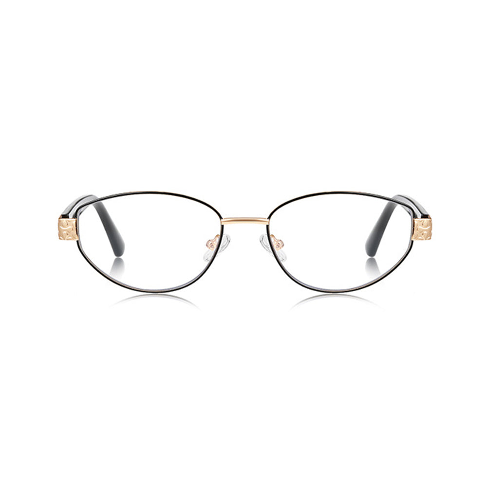 Elegant Metal Oval Glasses with Spring Hinges VK2311