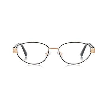 Elegant Metal Oval Glasses with Spring Hinges VK2311