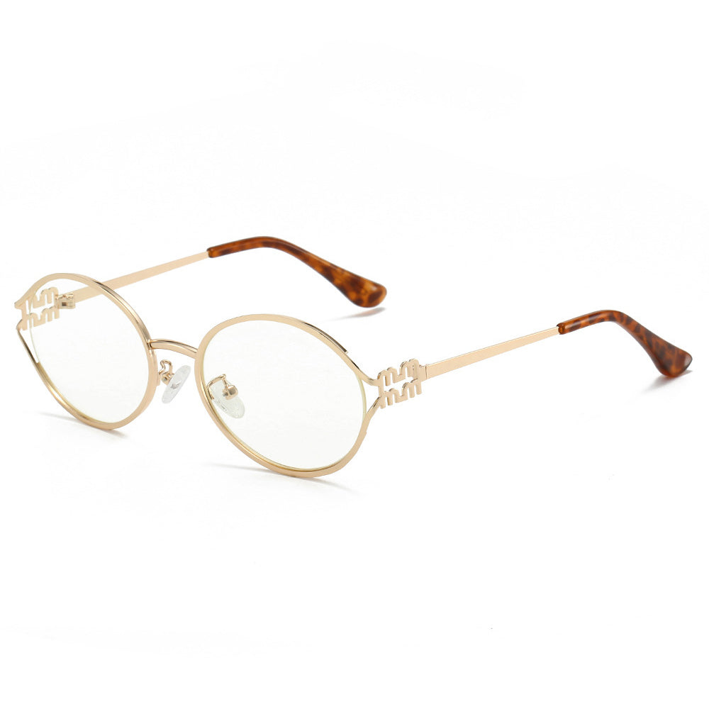 Chic Round Metal Glasses with Hollowed Design VK2316