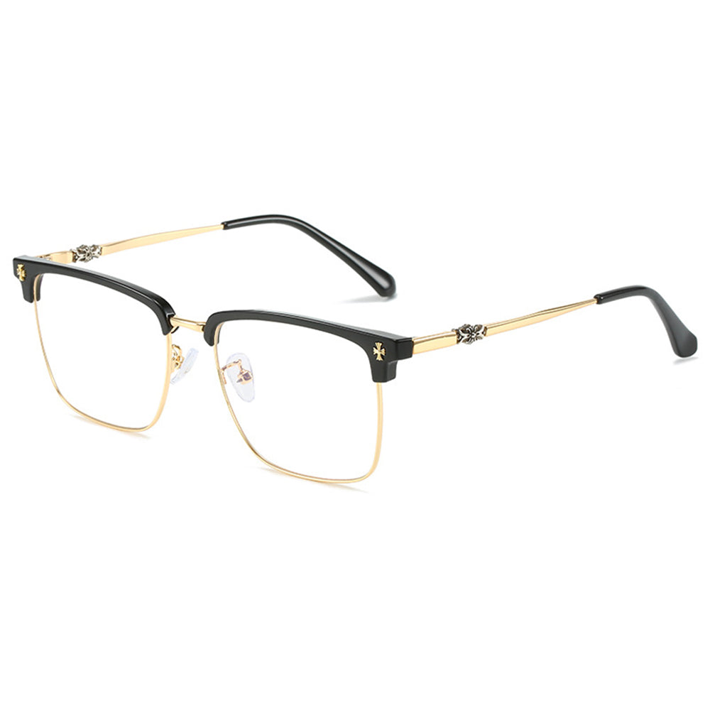 Square Metal Thin Frame Browline Glasses VK2324