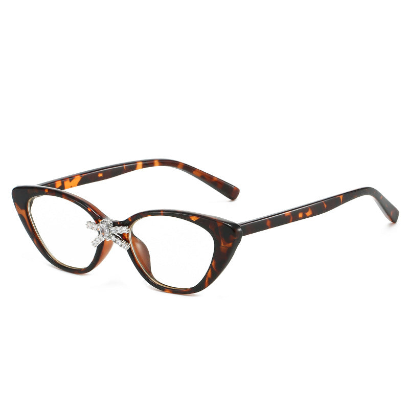 Cat Eye Glasses with Crystal Bow Accent VK2332