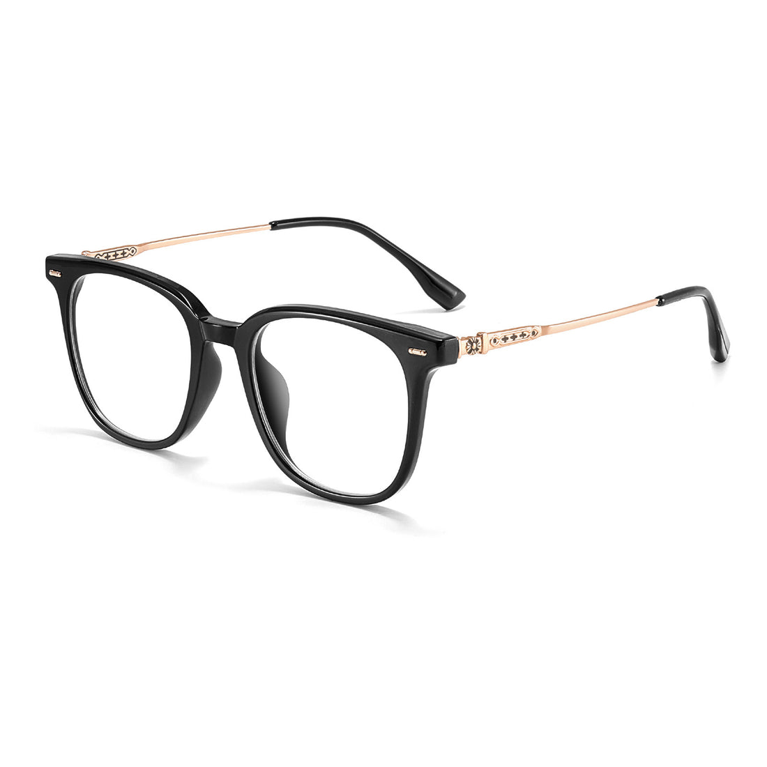 Vintage Style Square Glasses with Metal Accents VK2337