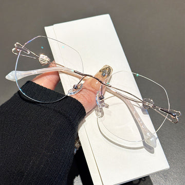 Rimless Anti-Blue Light Eyeglasses with Heart Accent VK2368