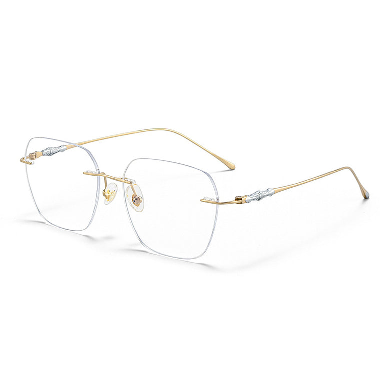 Ultra-Light Pure Titanium Rimless Glasses VK2381
