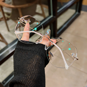 Geometric Rimless Cut-Edge Glasses VK2406
