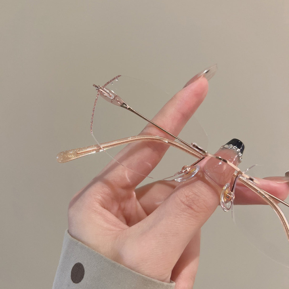 Rimless Cut-Edge Pure Titanium Eyeglasses VK2423