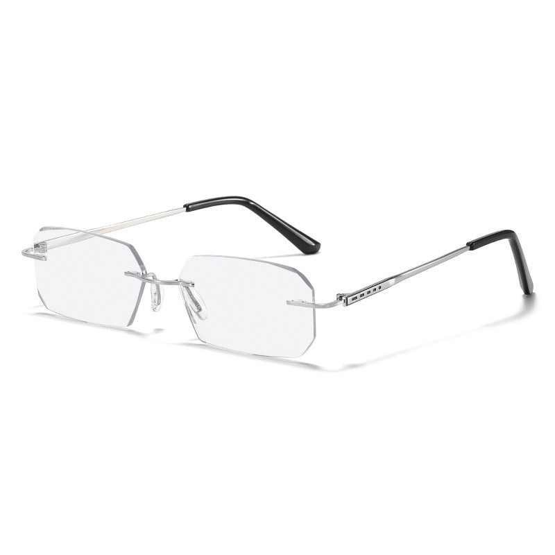 Men's Rimless Cut-Edge Metal Eyeglasses VK2432