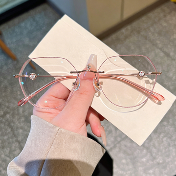 Women's Rimless Glitter Blue Light Blocking Glasses VK2433