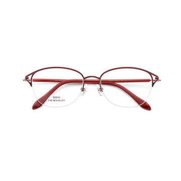 Cute Oval Semi-Rimless Alloy Eyeglass Frames VK2441