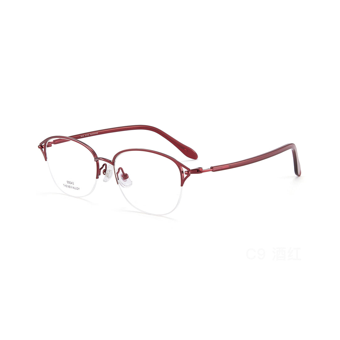 Cute Oval Semi-Rimless Alloy Eyeglass Frames VK2441