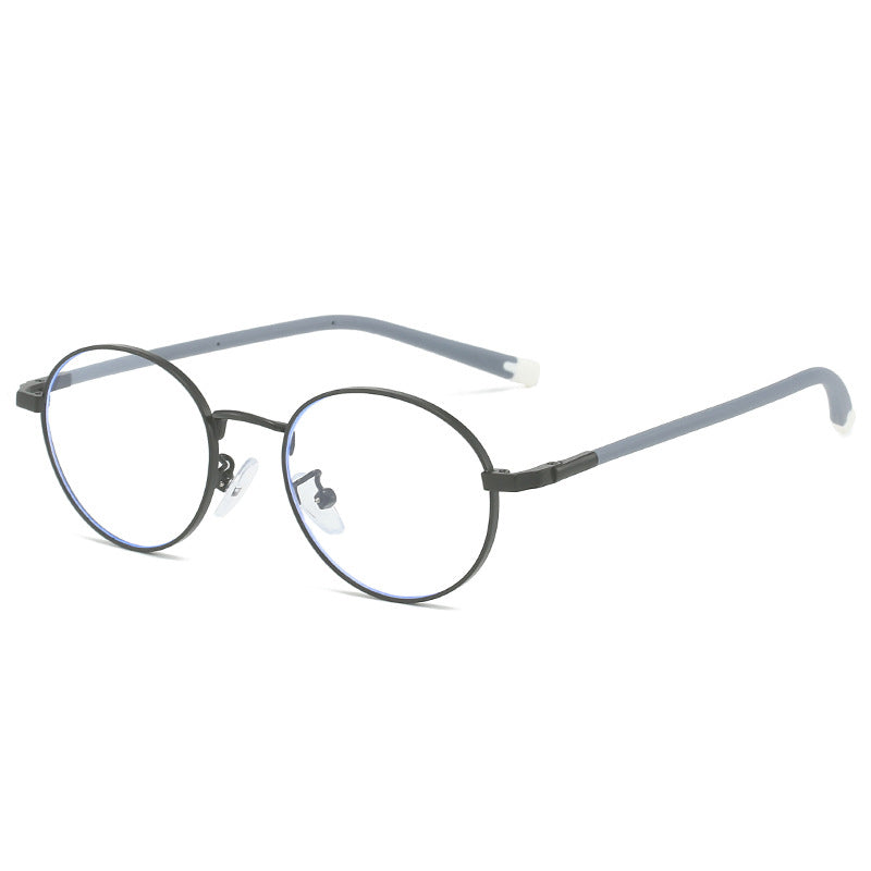 Kids' Round Metal Eyeglasses with Anti-Slip Temples VK2449