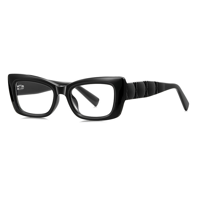 Bold Cat-Eye Eyeglasses with Textured Temples VK2450