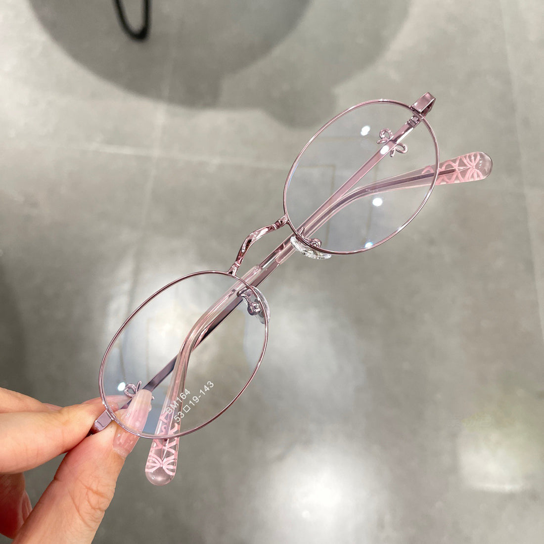 Women's Oval Metal Glasses with Bow Accents VK2452