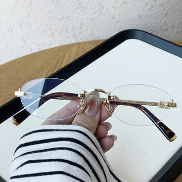 Stylish Rimless Oval Metal Glasses VK2455