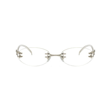 Star Accent Rimless Oval Eyeglasses VK2461