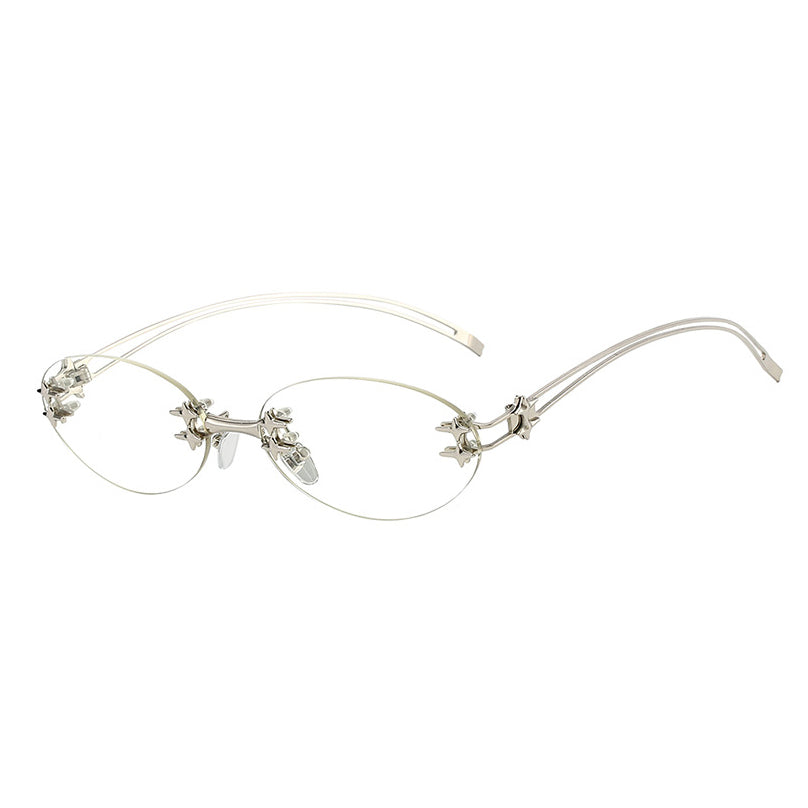 Star Accent Rimless Oval Eyeglasses VK2461