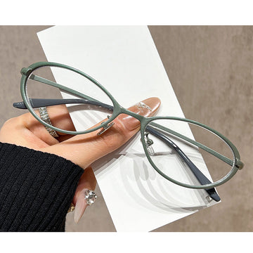 Slim Oval Lightweight Metal Eyeglasses VK2465
