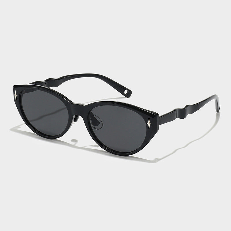 Women's Wavy Temple Cat Eye Sunglasses VK2467