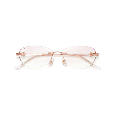 Elegant Rimless Cut Edge Eyeglasses for Women VK2471