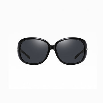 Large Oval Frame Textured Temple Sunglasses VK2472