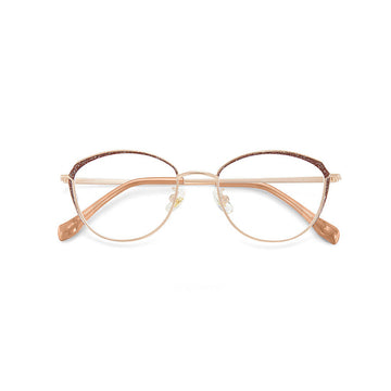 Women's Cat Eye Metal Eyeglasses with Glitter Rim Decor VK2484