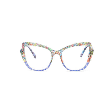 Graffiti Print Cat Eye Eyeglasses for Women VK2530